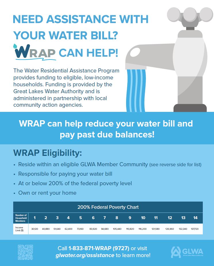 Poster promoting water bill assistance program